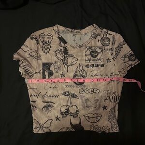 Graphic Print Cropped T-Shirt